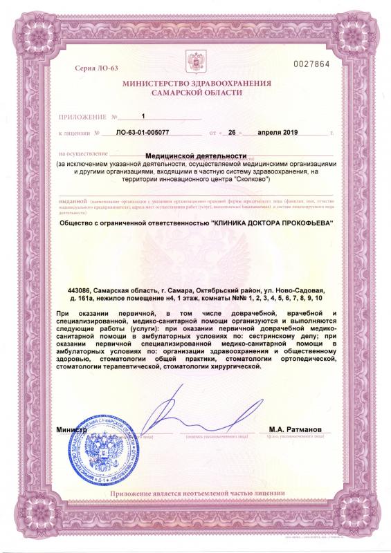 Лицензия на оказание услуг (приложение)